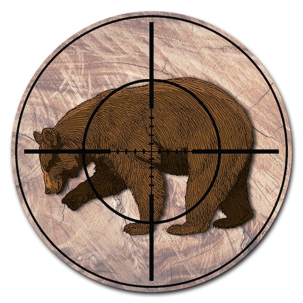 Bear Hunter Circle Corrugated Plastic Sign